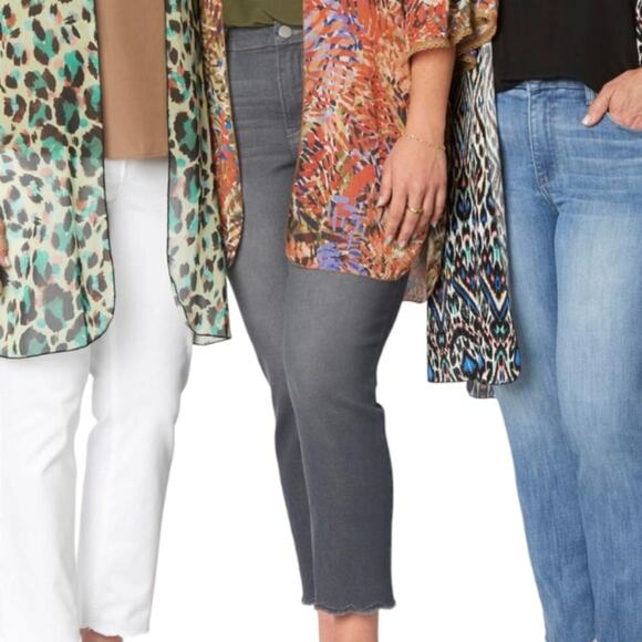 Democracy Absolution‎ High Rise Slim Straight Crop Raw Hem Jeans Plus Size 22W - Picture 5 of 10